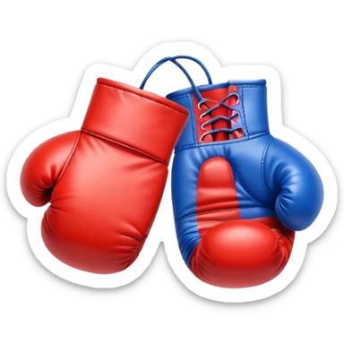 One red boxing glove and one blue boxing glove sticker