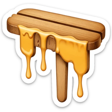 Tongue depressor with wax dripping off sticker