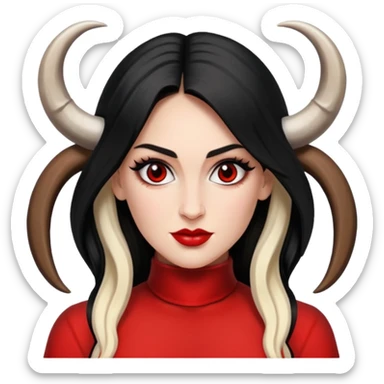 Nikki Bella with red wings and black goat horns sticker