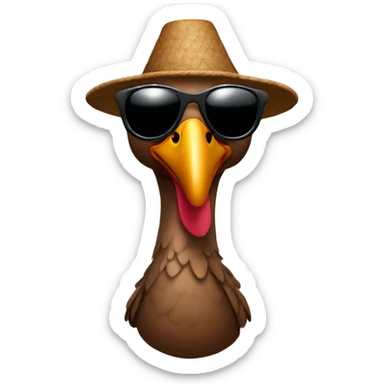 A thanksgiving turkey wearing sunglasses sticker