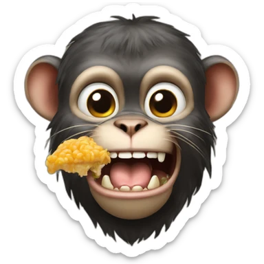 Mutation monkey eating cat sticker