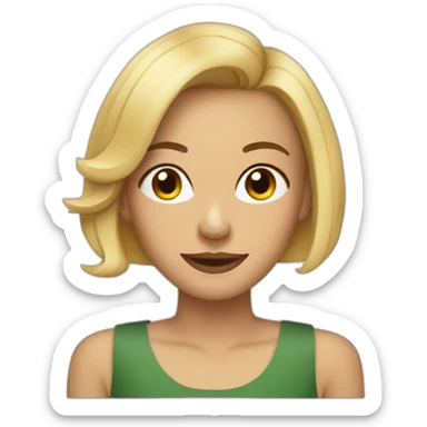 Blond lady with bob haircut with pitbulls sticker