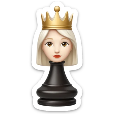 white queen plastic chess pieces sticker