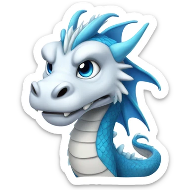 Haku the white and blue furry Asian Dragon from Spirited Away sticker
