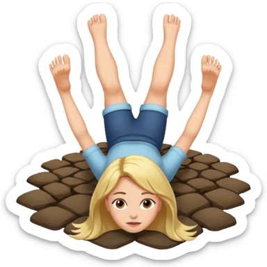 a foot on a girl's head on the ground sticker