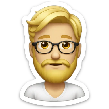 Dude blond glasses beard rhum sticker