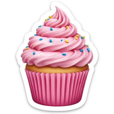 Cupcake with pink icing sticker