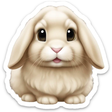 beige holland lop bunny happy sticker