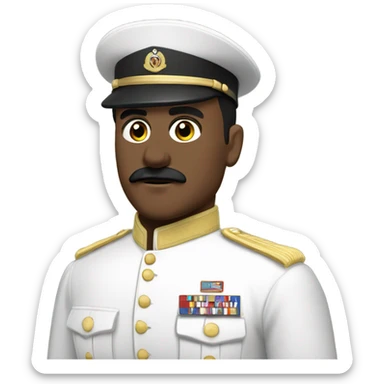 white general wearing black army uniform with black hair swiped to the side and a short black mustache  sticker