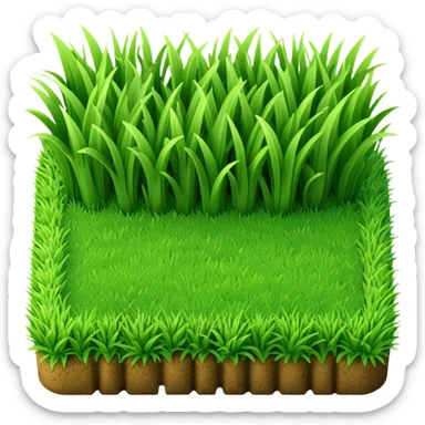 generate realistic isometrix grass in 3d style sticker