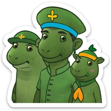 Indian person posing with capybara and leprechaun sticker