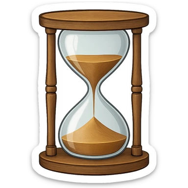 hourglass, digital illustration, no background sticker