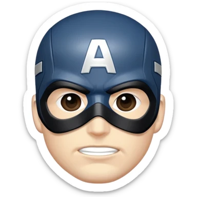 captain america face with the all ùblack mask  sticker