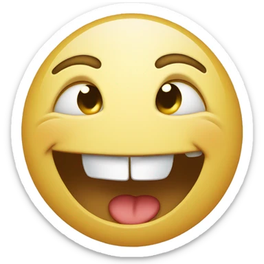 Laughing with tears with eyes open. sticker