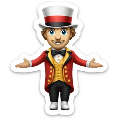 caucasian circus ringmaster sticker