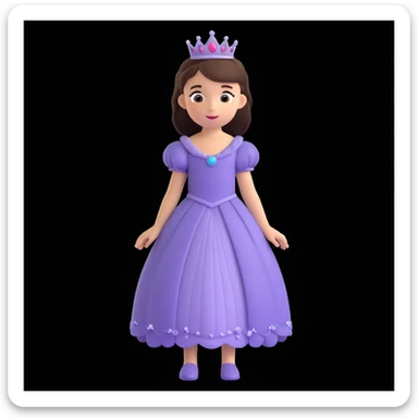 girls in a princess dress sticker