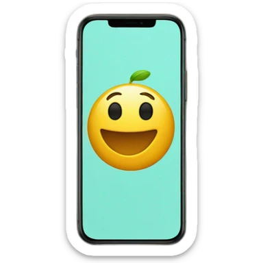 iphone 14 pro phone mockup with default wallpaper sticker