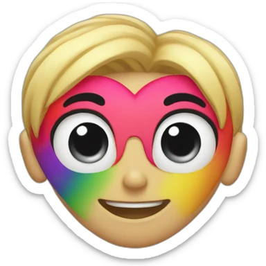 gay pride version of heart eyes emoi sticker