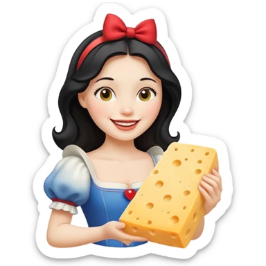 Happy Snow White with cheese sticker