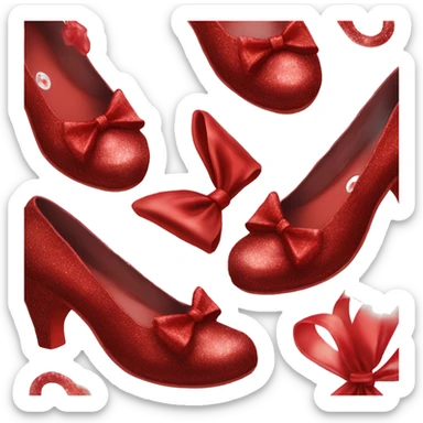 Dorothy’s ruby slippers wizard of oz red bow sticker
