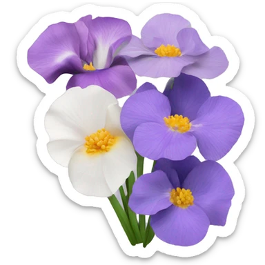 Lavender iris poppy iris hydrangea anemone flower bouquet sticker