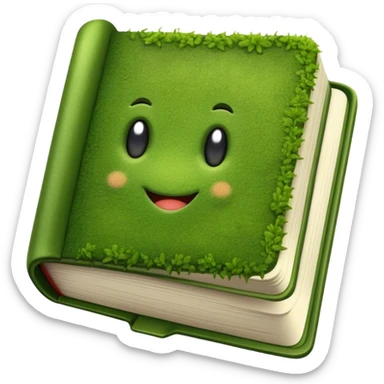 Open moss green book sticker