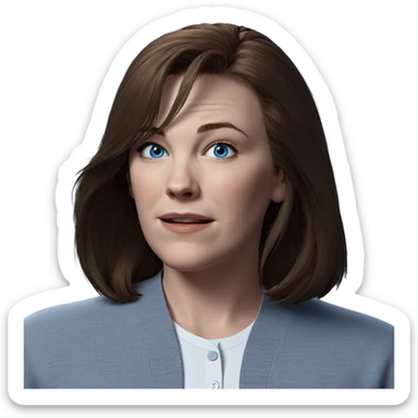 blue eyed girl in white shirt sticker