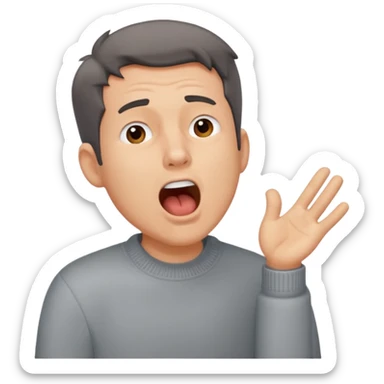 yawning  man in sweater sticker