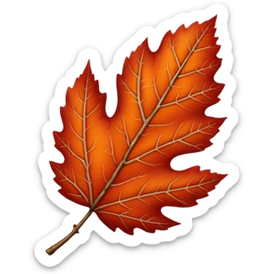 red birch leaf  sticker