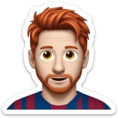 Leo messi red hair sticker