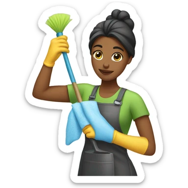 Woman cleaning aesthetically  sticker