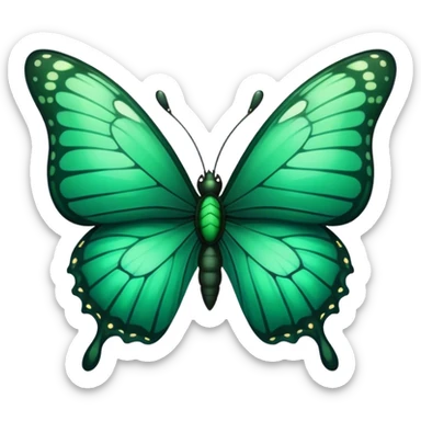 dark emerald color butterfly sticker