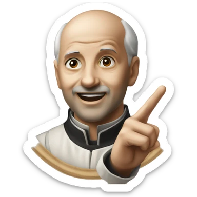 looking up and pointing st. ignatius loyola sticker