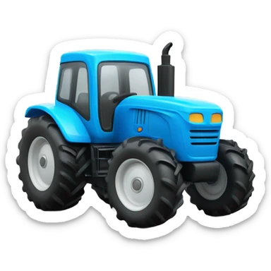 children's blue toy tractor sticker