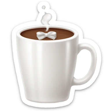 a cup of hot chocolate in white glass with brown ribbon decorationsemoji
An error occurred while generating this emoji, please try again.

Related emojis
 sticker