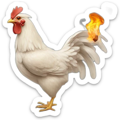 Chicken wings smoke cigarettes sticker