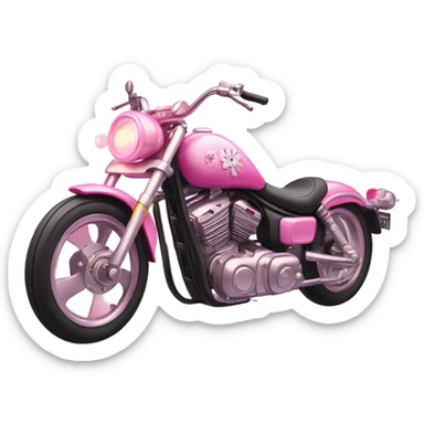 Pink ombre motorcycle with glitter and decorated in flowers  sticker