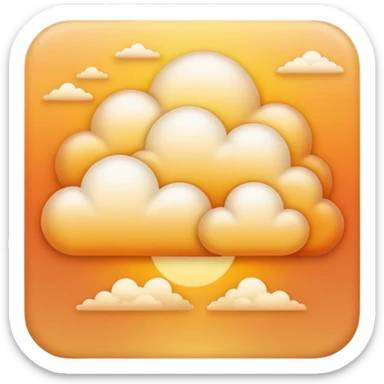 A golden sunset cloud with warm gradient tones. sticker
