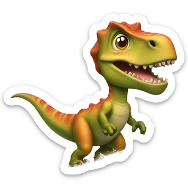 Surfing dinosaur sticker