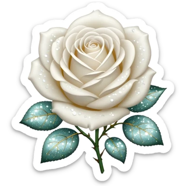 Glitter White Roses sticker