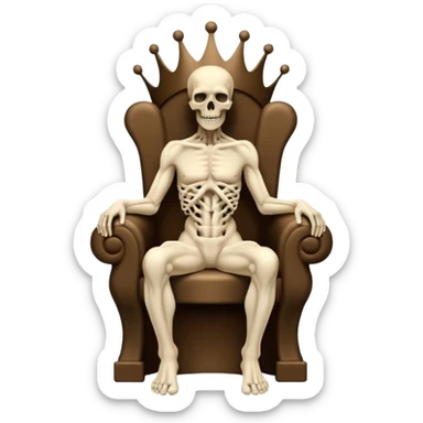 Abstract throne formed from intertwined human silhouettes, erotic horror sticker