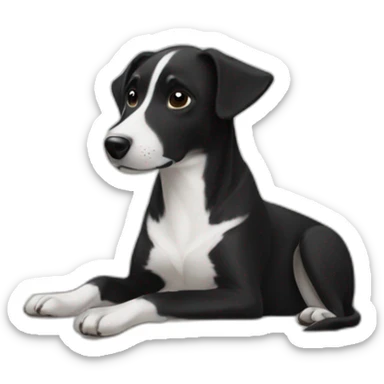 black white dog on sofa sticker