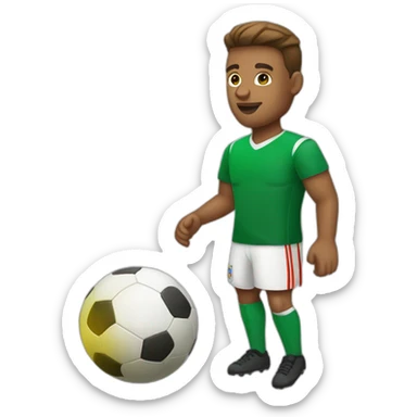 Futbolista jugando con balon sticker