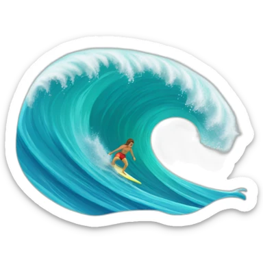 surf wave sticker