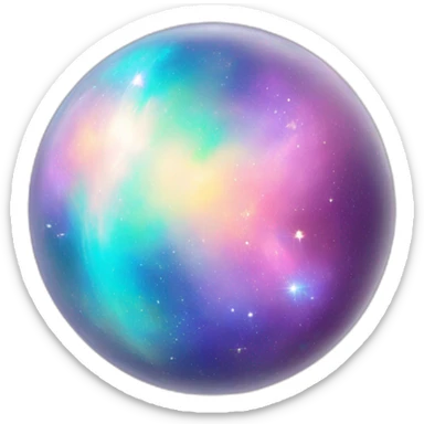 Pastel iridescent Sparkly Nebula galaxy orb sticker