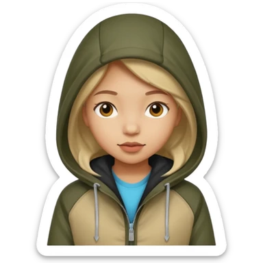 girl with a hood on sticker