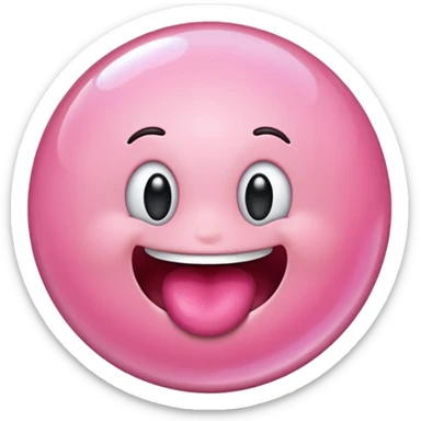emoji chewing bubble gum sticker