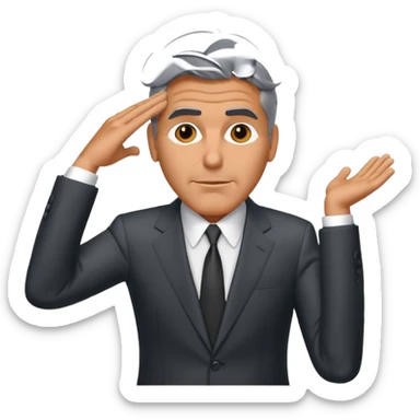 George clooney shaking his head sticker