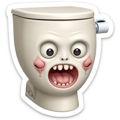 skibidi toilet  with weird head coming out of the toilet sticker