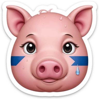 israeli pig with israel flags everywhere crying sticker